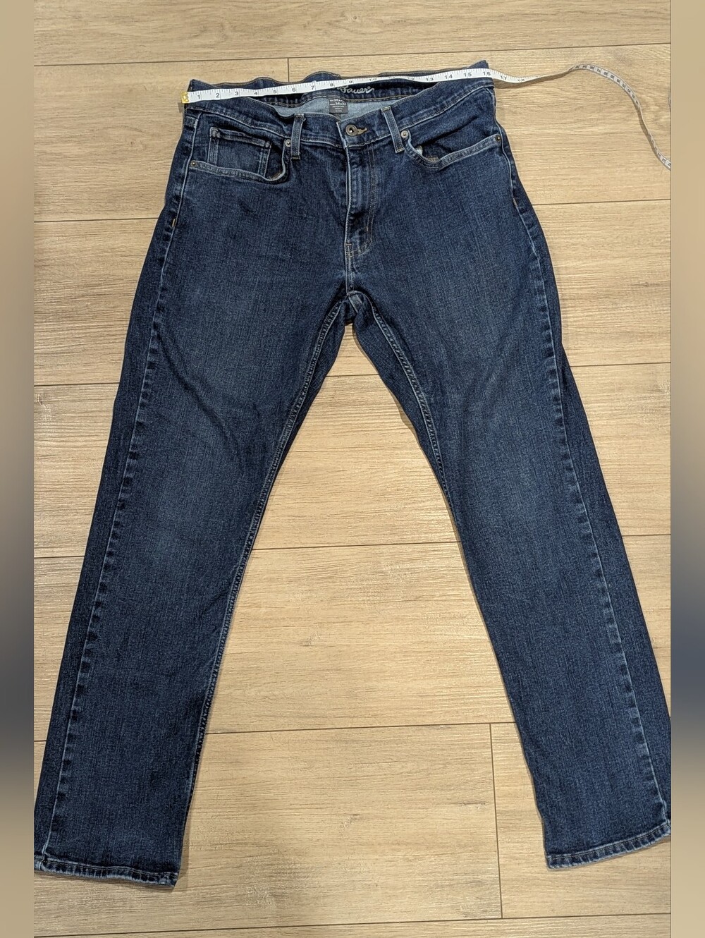 Eddie Bauer Men’s Dark Wash Tapered Jeans 34x32